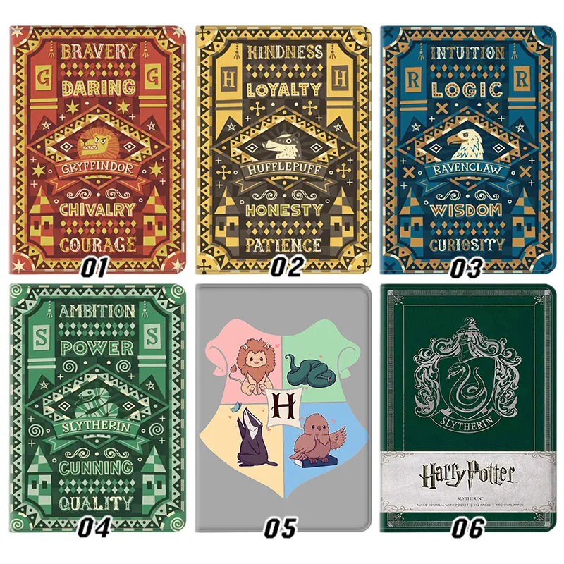 Wizard Tales Magic Academy Houses Gryffindor Slytherin Crest Tri-Fold Stand Tablet Case
