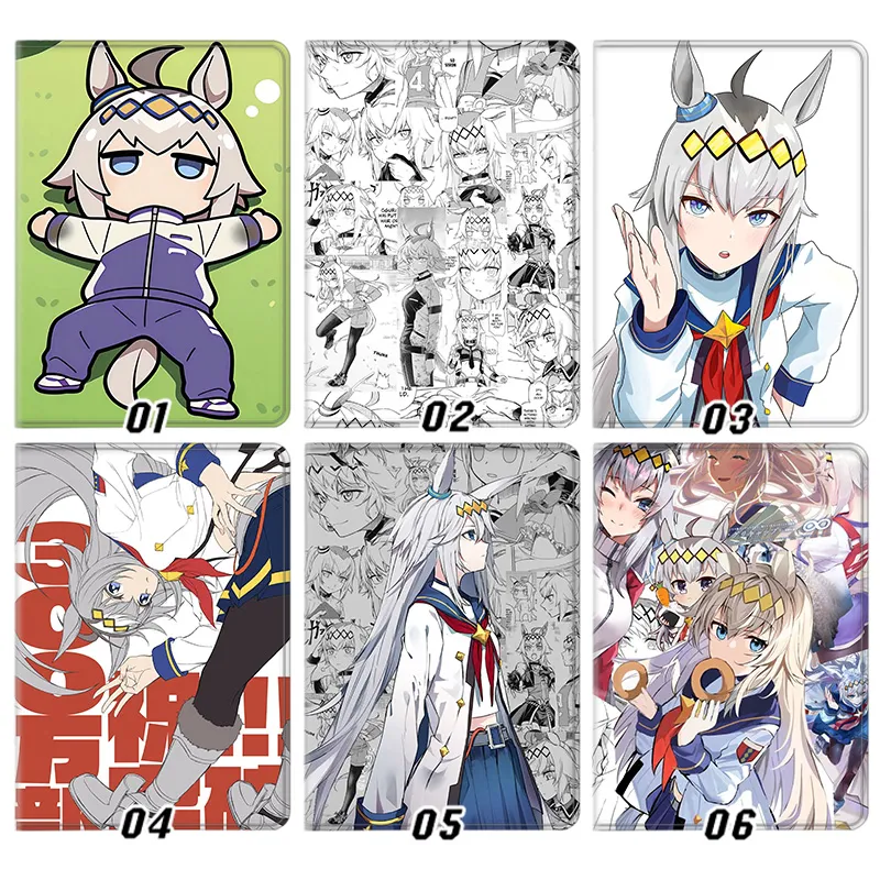 Uma Musume PrAlien Visitorty Derby Oguri Cap Anime Silk Texture Flip Leather Tablet Case