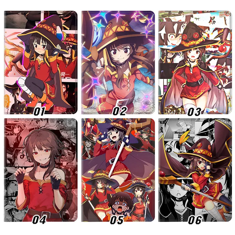 Konosuba Megumin Anime Graphic Silk Texture Flip Leather Tablet Case