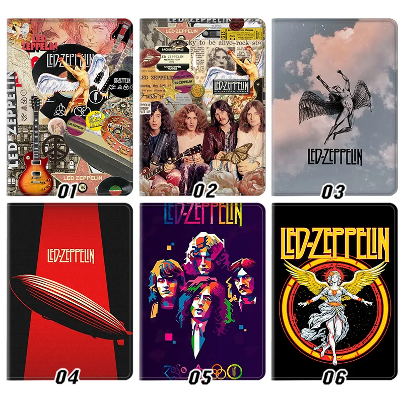 Led Zeppelin Rock Band Vintage Graphic Silk Texture Flip Leather Tablet Case