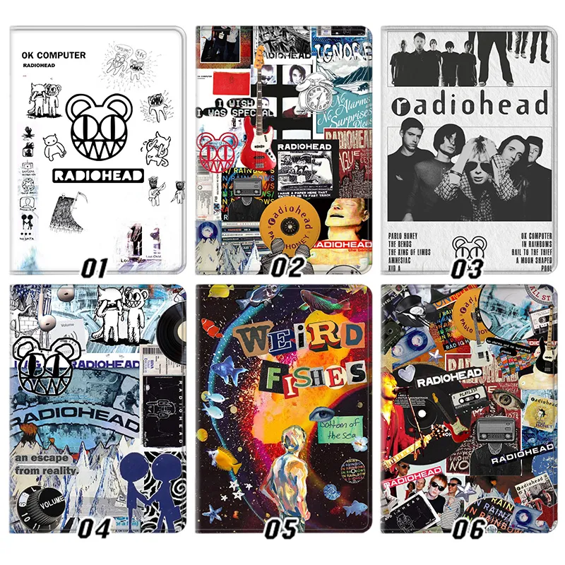 Radiohead Alternative Rock Band Vintage Silk Texture Flip Leather Tablet Case