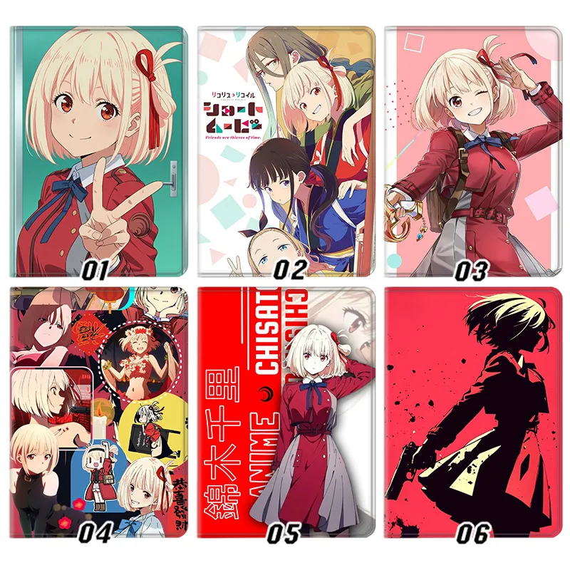 Lycoris Recoil Chisato Nishikigi Anime Silk Texture Flip Leather Tablet Case