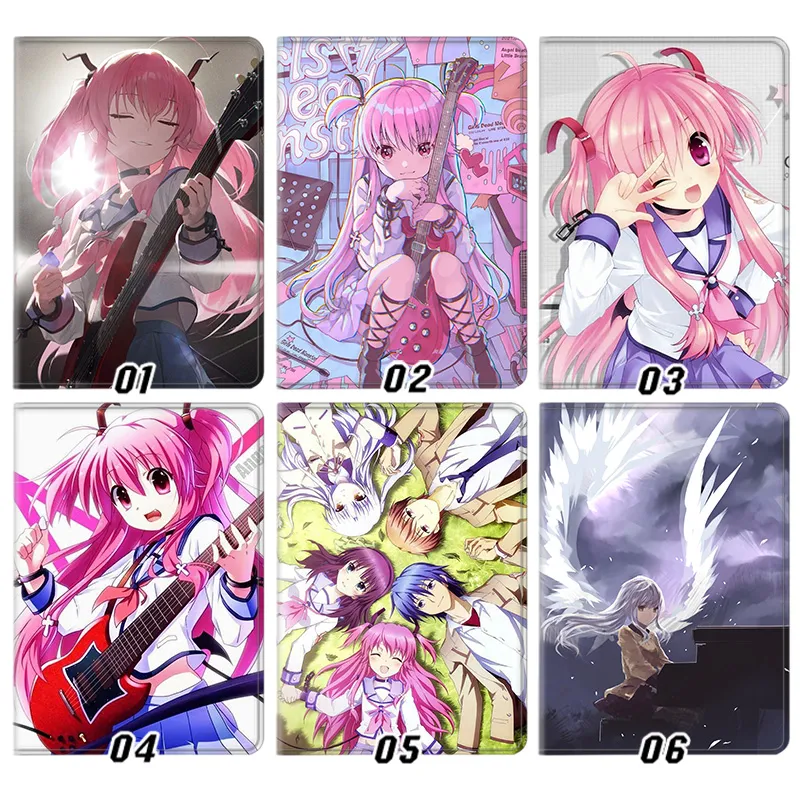 Angel Beats Yui and Kanade Anime Silk Texture Flip Leather Tablet Case