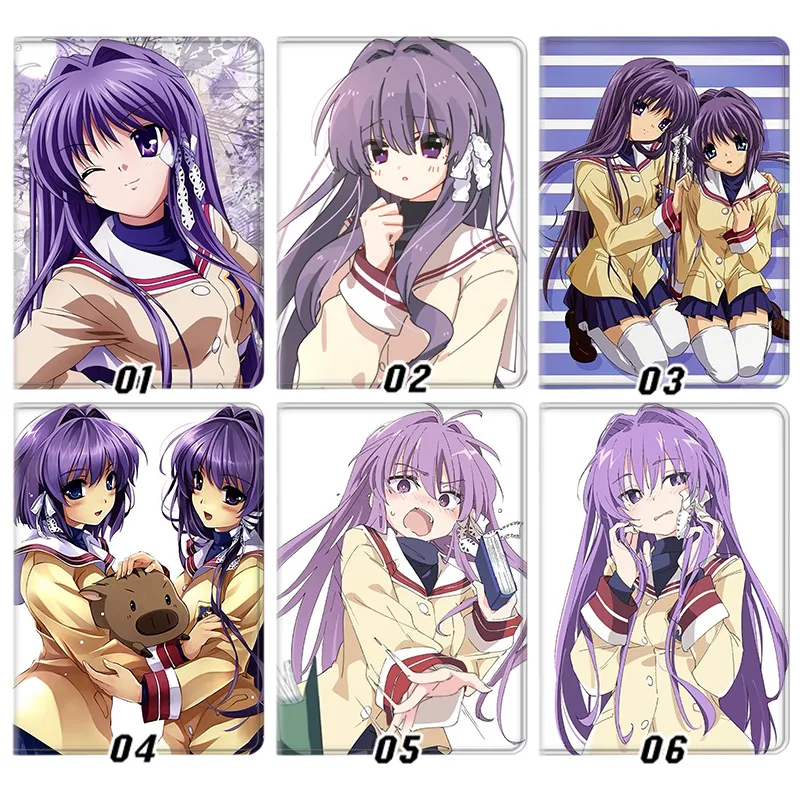 Clannad Kyou and Ryou Fujibayashi Anime Silk Texture Flip Leather Tablet Case