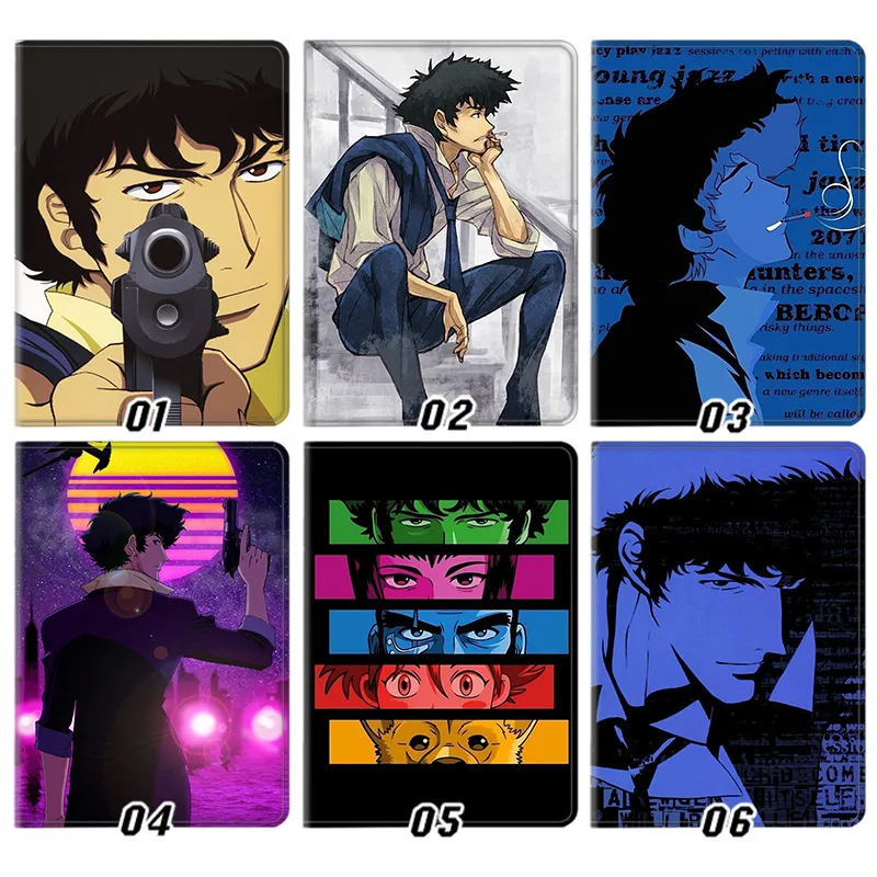 Cowboy Bebop Spike Spiegel Anime Silk Texture Flip Leather Tablet Case