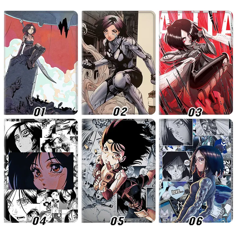Alita Battle Angel Gally Manga Silk Texture Flip Leather Tablet Case