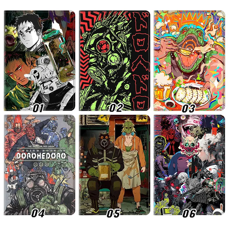 Dorohedoro Kaiman and Nikaido Anime Silk Texture Flip Leather Tablet Case