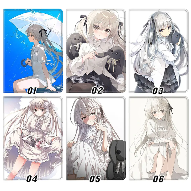 Yosuga no Sora Anime — Sora Kasugano Cute White Hair Girl Twin Tails Bunny Plush Manga Tablet Case