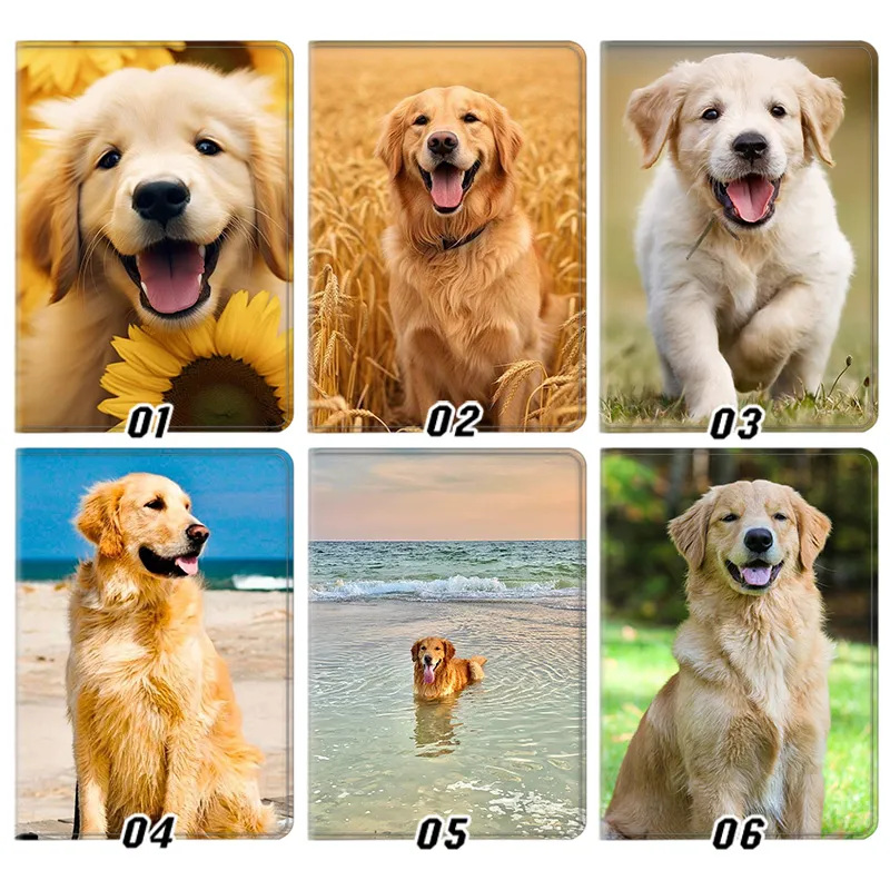 Golden RAlien Visitorriever — Cute Dog Puppy Sunflower Beach Field PAlien Visitor Lover Graphic Tablet Case