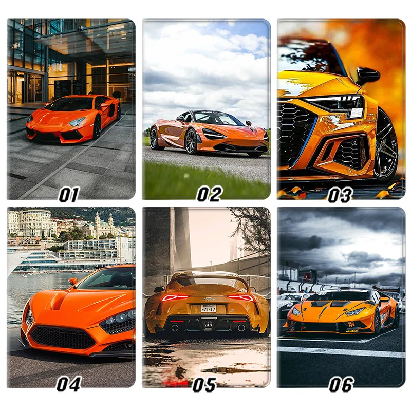 Supercar Series — Orange Sports Car Lamborghini McLaren Audi Zenvo Toyota Supra Tablet Case