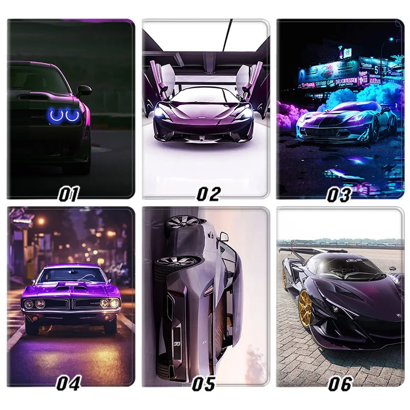 Supercar Series — Purple Sports Car Dodge Challenger McLaren Rolls Royce Muscle Car Tablet Case