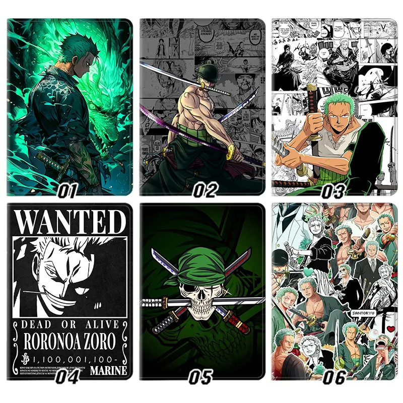 Pirate Voyage Anime — Roronoa Zoro Wanted Poster Three Sword Style Manga Collage Tablet Case