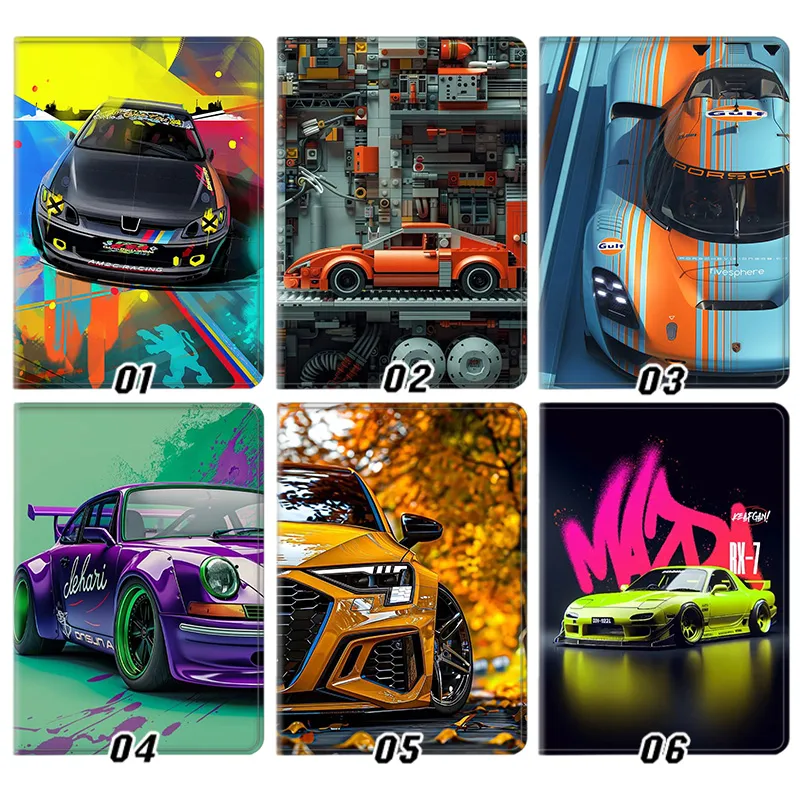 JDM & Racing Cars — Custom Sports Car Gulf Porsche RX7 Audi Cyberpunk Block Tablet Case