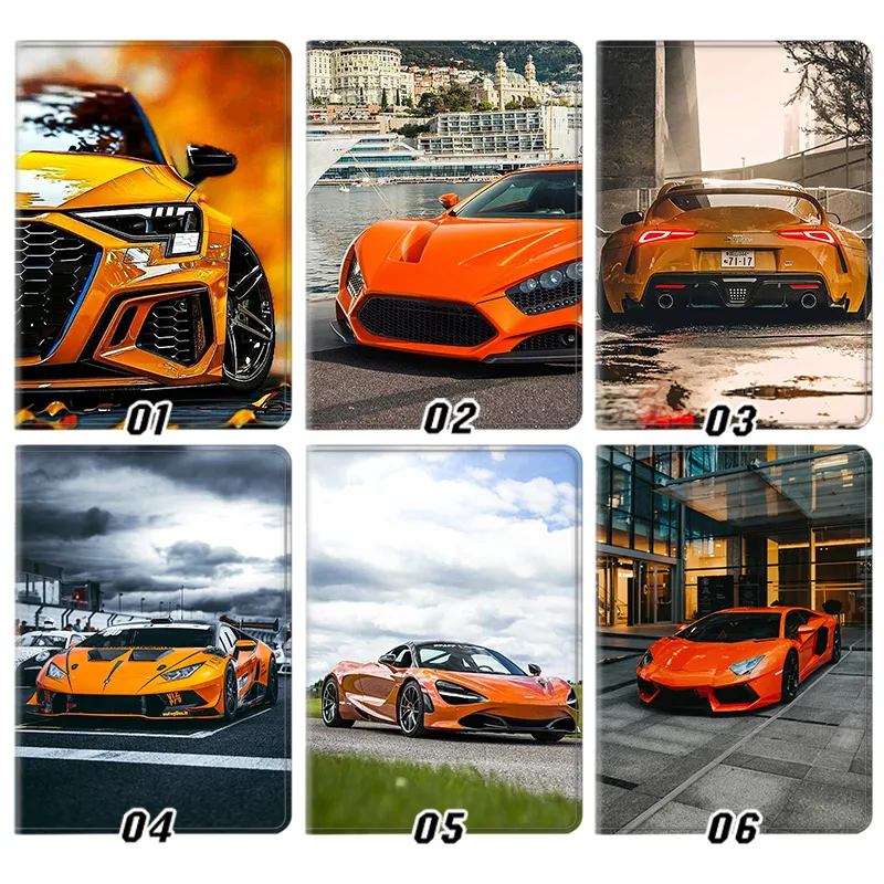Supercar Series — Orange Sports Car Lamborghini Audi McLaren Toyota Supra Tablet Case