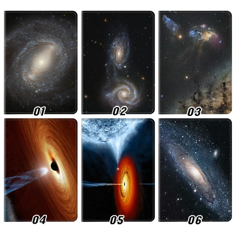 Galaxy Outer Space Nebula Cosmic Black Hole Universe Graphic Folding Leather Tablet Case