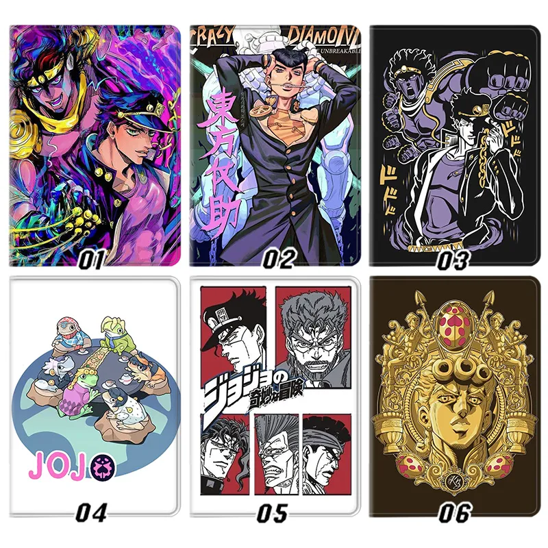 JOJO Anime Jotaro Kujo Josuke Giorno Anime Folding Leather Tablet Case