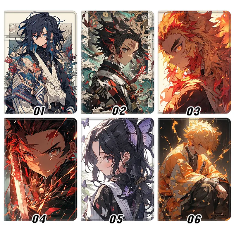 Blade Corps Tanjiro Nezuko Rengoku Giyu Shinobu Zenitsu Anime Folding Leather Tablet Case