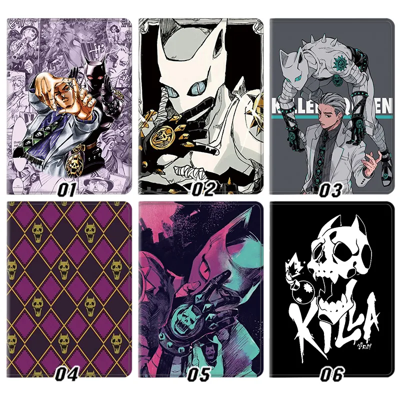 JOJO Anime Yoshikage Kira Killer Queen Graphic Folding Leather Tablet Case
