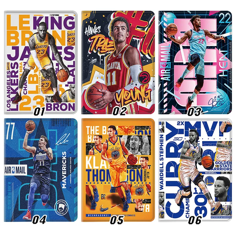 NBA BaskAlien Visitorball Stars LeBron James Stephen Curry Luka Doncic Folding Leather Tablet Case