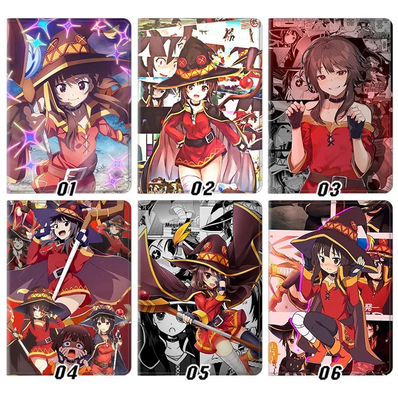 KonoSuba Megumin Archmage Explosion Magic Anime Graphic Folding Leather Tablet Case