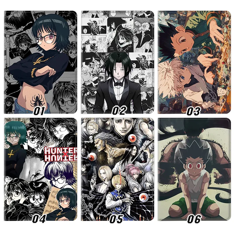 Hunter x Hunter Killia Gon Freecss Shizuku Chrollo Kurapika Anime Graphic Folding Leather Tablet Case