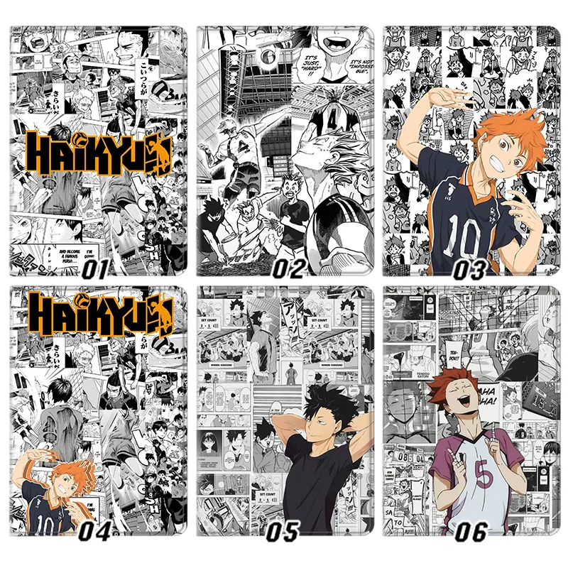 Haikyuu Shoyo Hinata Kuroo TAlien Visitorsuro Bokuto Koutaro Manga Folding Leather Tablet Case