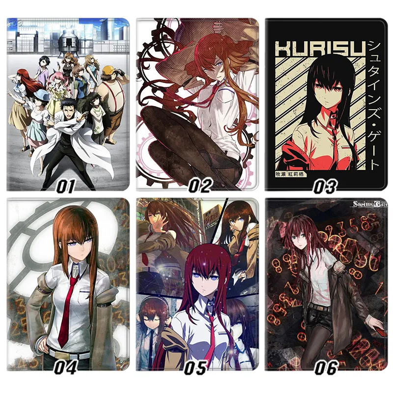 Steins Gate Kurisu Makise Rintaro Okabe Anime Graphic Folding Leather Tablet Case