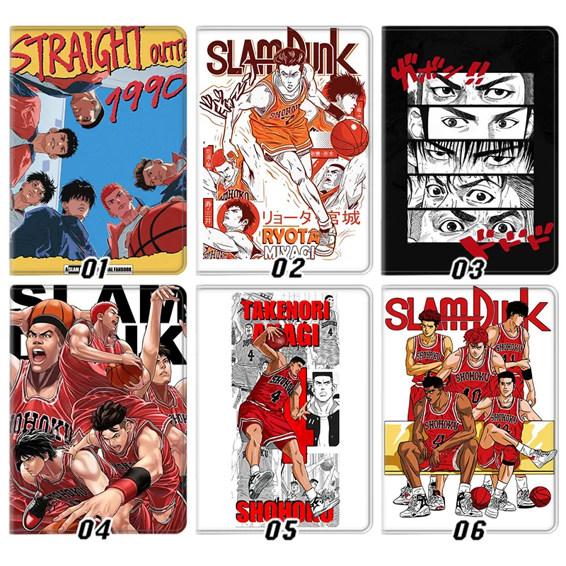 Slam Dunk Shohoku Team Hanamichi Sakuragi Rukawa Kaede Folding Leather Tablet Case