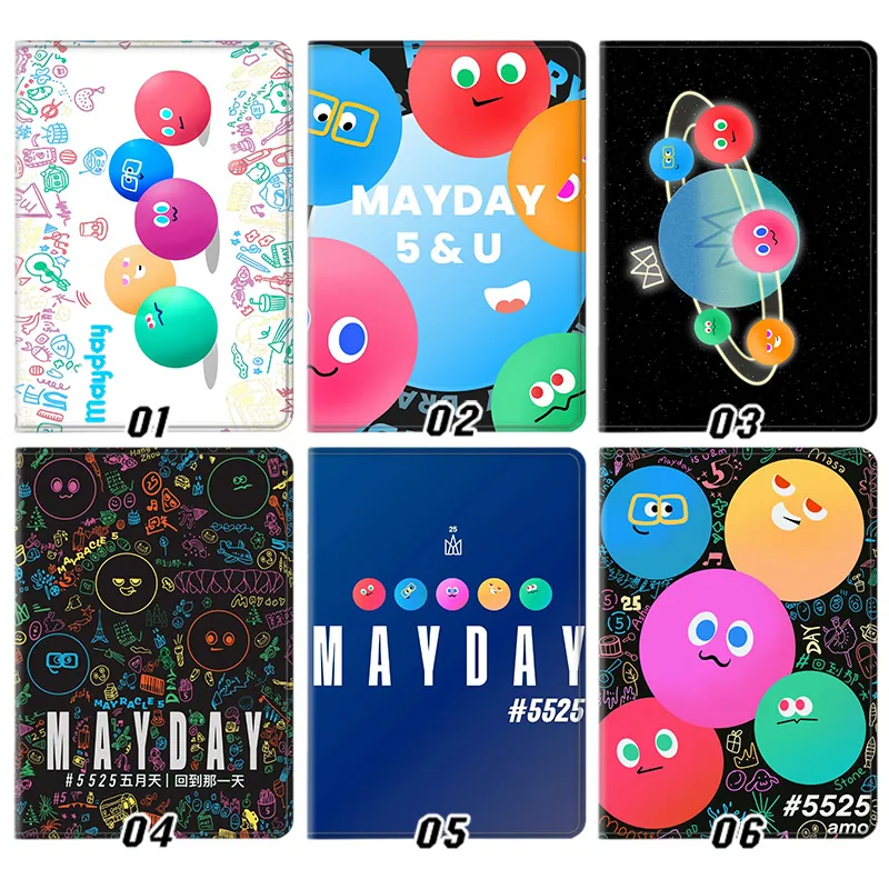 Mayday 5 and U 5525 Tour Mascot Cartoon Character Folding Leather Tablet Case