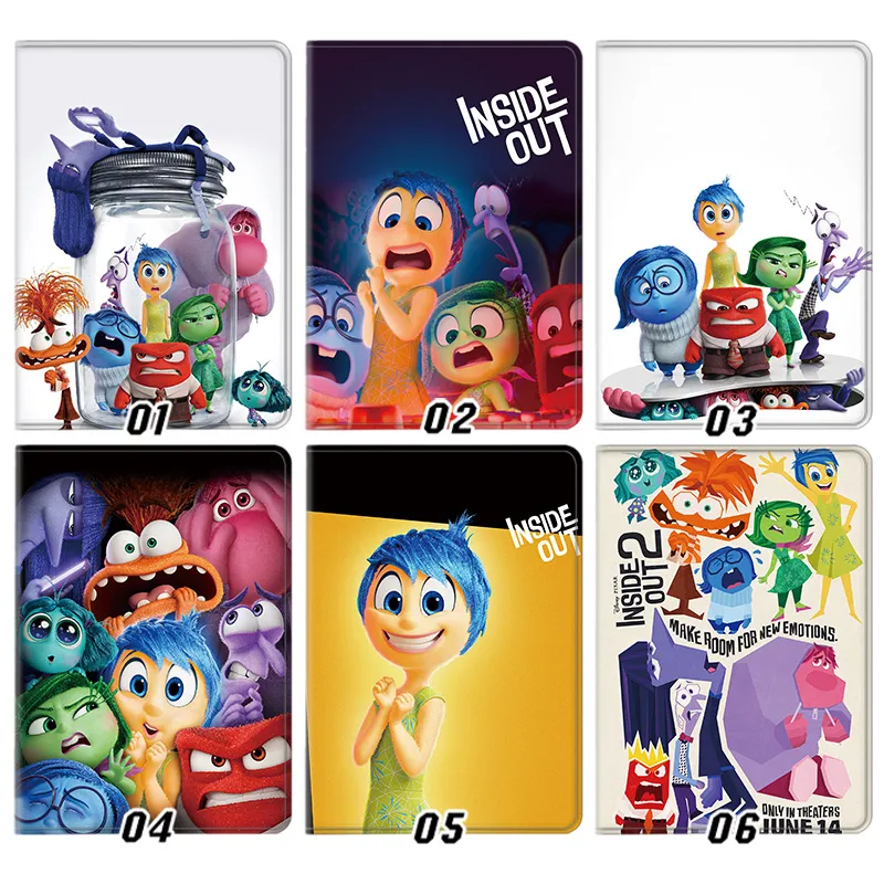 Classic Cartoon Pixar Inside Out 2 - Joy AnxiAlien Visitory All Emotions Art Flip Leather Smart Tablet Case