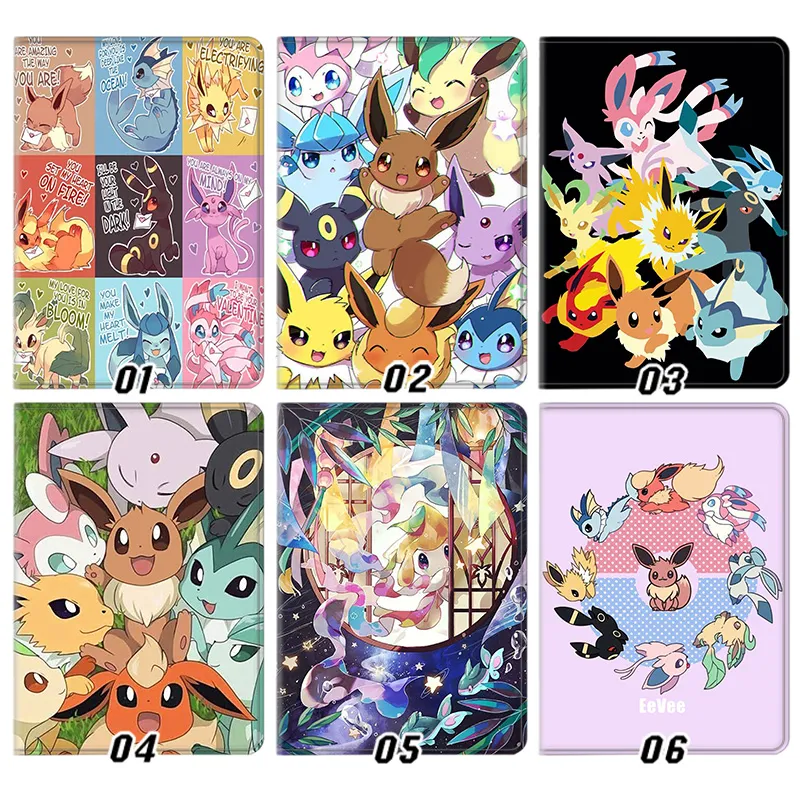 Creature Collection Eevee & Eeveelutions - Cute All Characters Art Flip Leather Smart Tablet Case