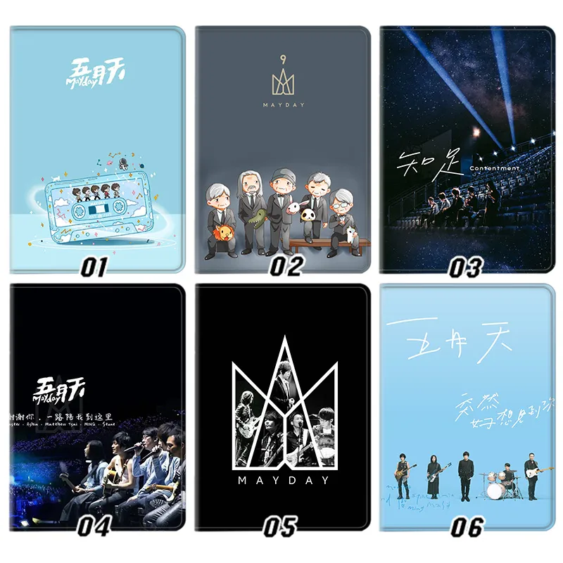 Mayday Band - Concert Photo & Chibi Cartoon Art Flip Leather Smart Tablet Case