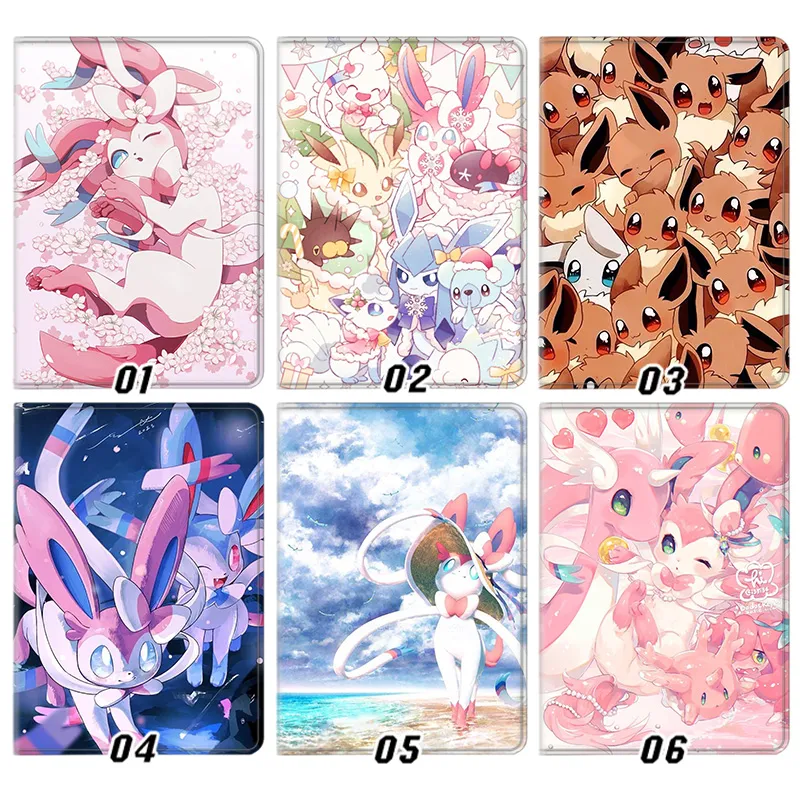 Creature Collection Eevee Evolutions - Sylveon Umbreon Jolteon Cute Anime Smart Flip Leather Tablet Case