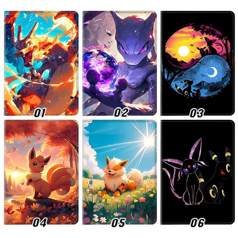 Creature Collection Eevee Evolutions - Sylveon Umbreon Jolteon Cute Anime Smart Flip Leather Tablet Case