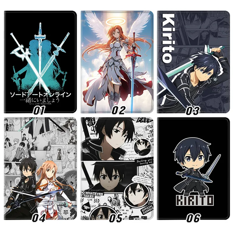 Sword Art Online — Kirito Asuna Elucidator Dark Repulser Dual Wield Anime Manga Tablet Case