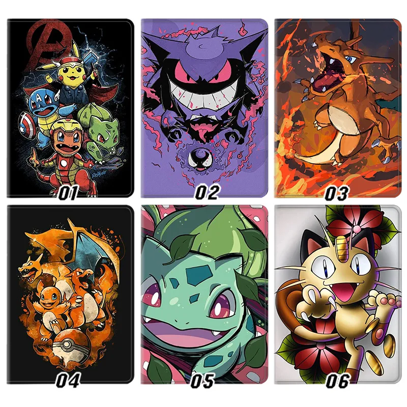 Creature Collection — Pikachu Avengers Gengar Charizard Bulbasaur Meowth Anime Game Art Tablet Case
