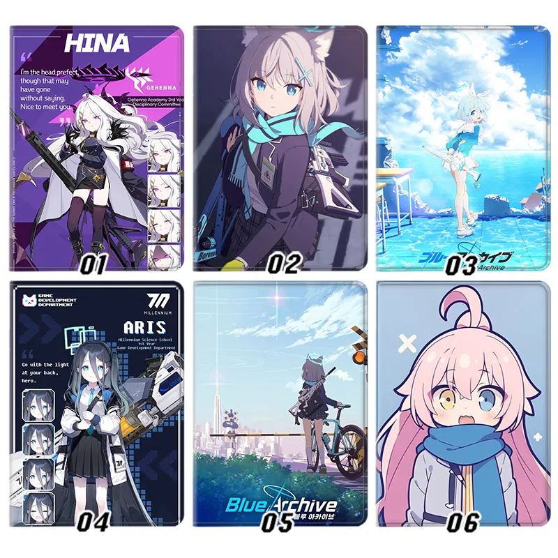 Blue Archive — Shiroko Aris Hina Hoshino Cute Anime Waifu Game Character Collage Tablet Case