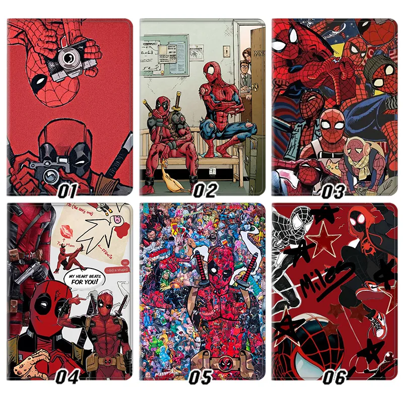 Spider-Man and Deadpool — Hero Comic Comics Superhero Spider-Verse Miles Morales Anime Tablet Case