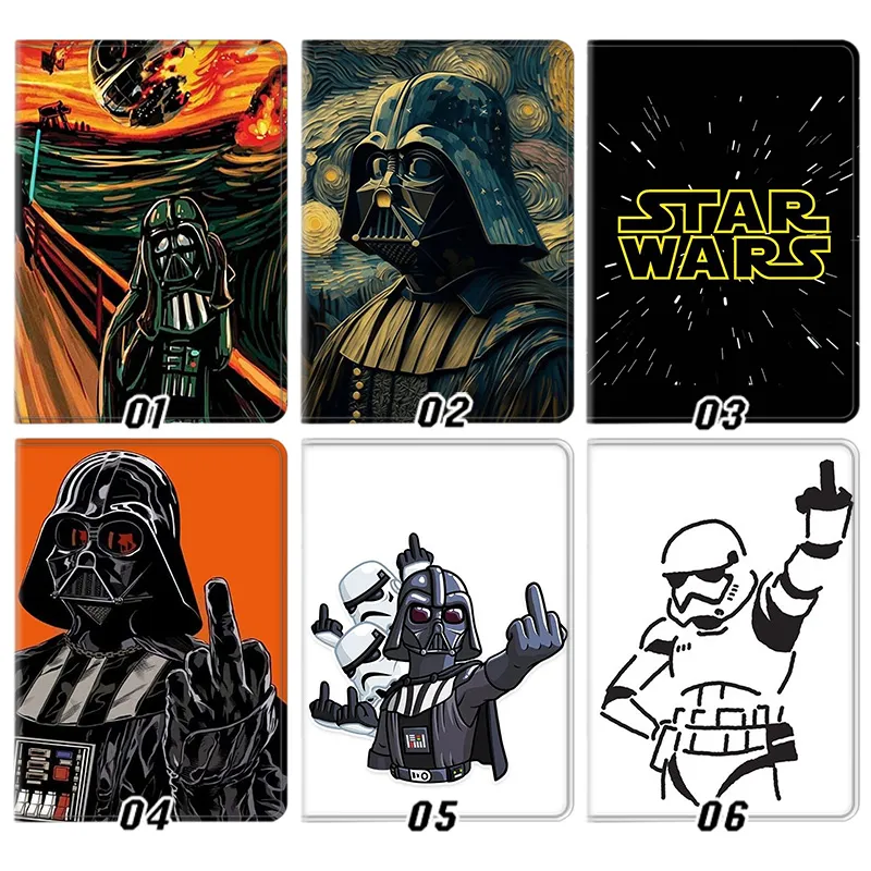 Galaxy Wars Darth Vader Stormtrooper Sci-Fi Movie Silk Texture Flip Leather Tablet Case