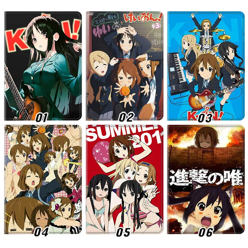 K-On Yui Hirasawa Mio Akiyama Light Music Club Anime Silk Texture Flip Leather Tablet Case