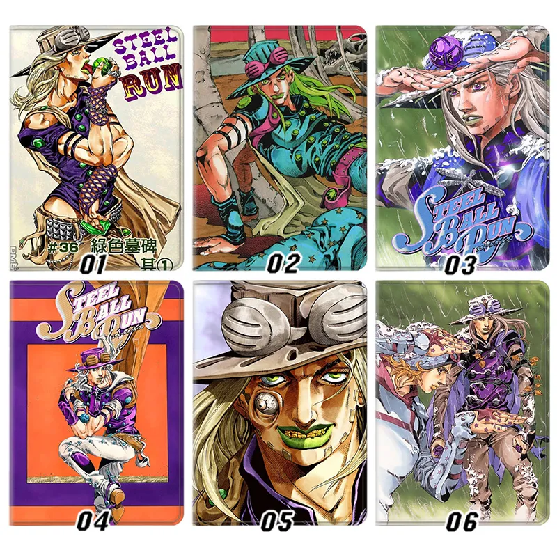 JOJO Anime Steel Ball Run Gyro Zeppeli Johnny Joestar Anime Silk Texture Flip Leather Tablet Case