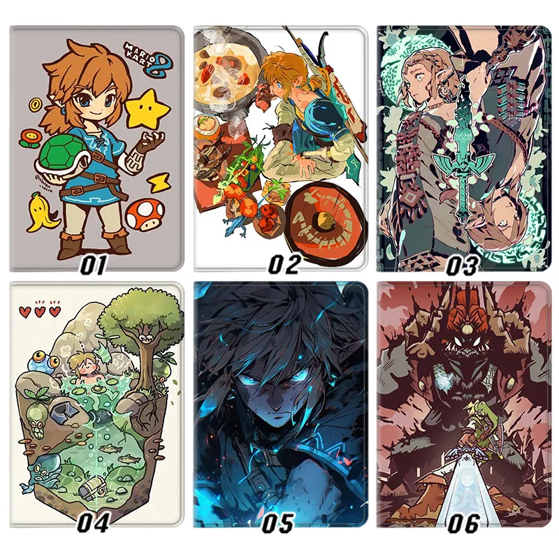 Hyrule Legend Tears of the Kingdom Link Ganondorf Anime Silk Texture Flip Leather Tablet Case