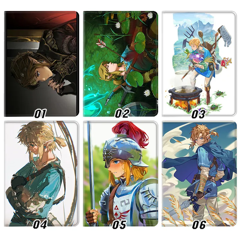 Hyrule Legend Breath of the Wild Link Knight Armor Anime Silk Texture Flip Leather Tablet Case
