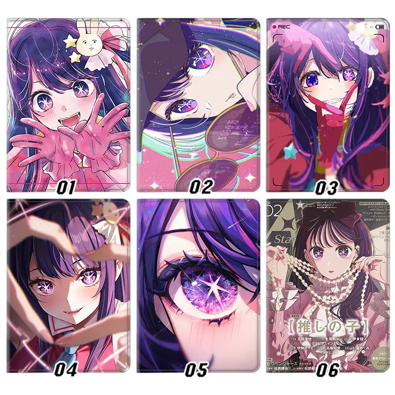 Oshi no Ko Ai Hoshino Star Eyes Idol Anime Silk Texture Flip Leather Tablet Case