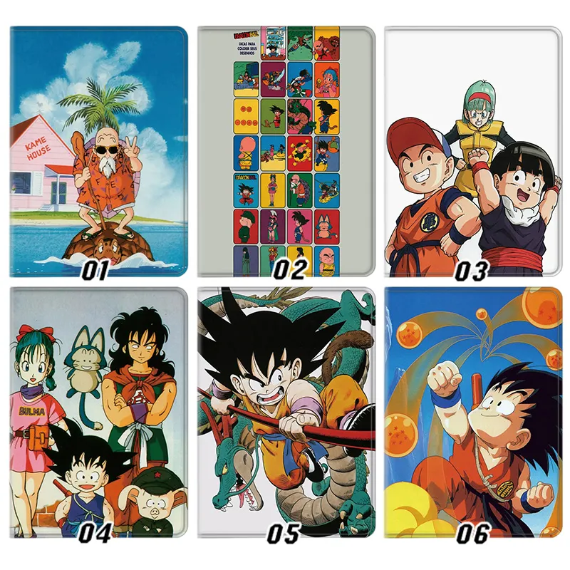 Ki Fighter Kid Goku Krillin Master Roshi Anime Silk Texture Flip Leather Tablet Case