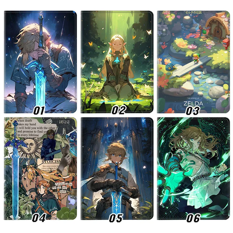 Hyrule Legend Link Princess Hyrule Legend Master Sword Anime Silk Texture Flip Leather Tablet Case