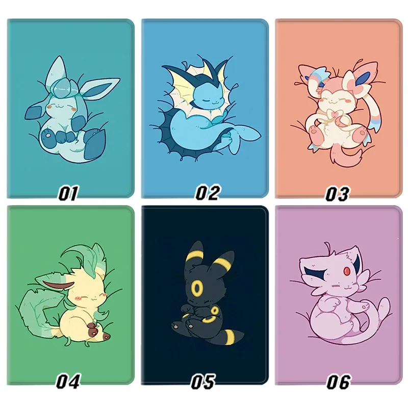 Creature Collection Eevee Evolutions Cute Chibi Anime Flip Tablet Case