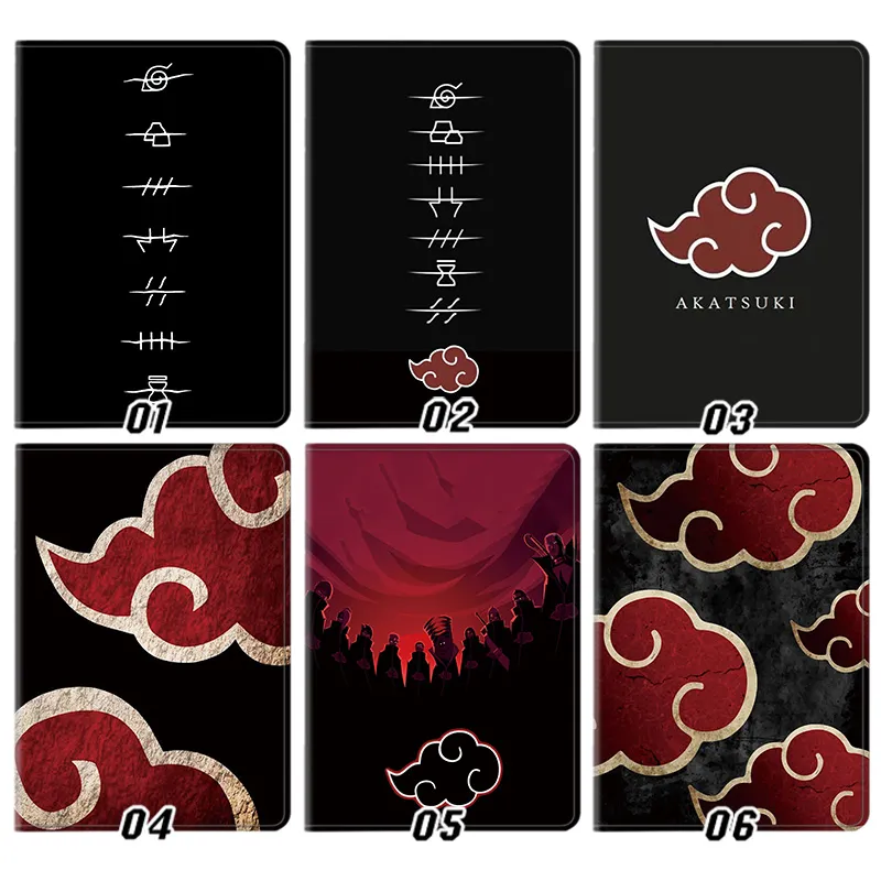 Ninja Anime Akatsuki Red Cloud SilhouAlien Visitorte Anime Flip Tablet Case