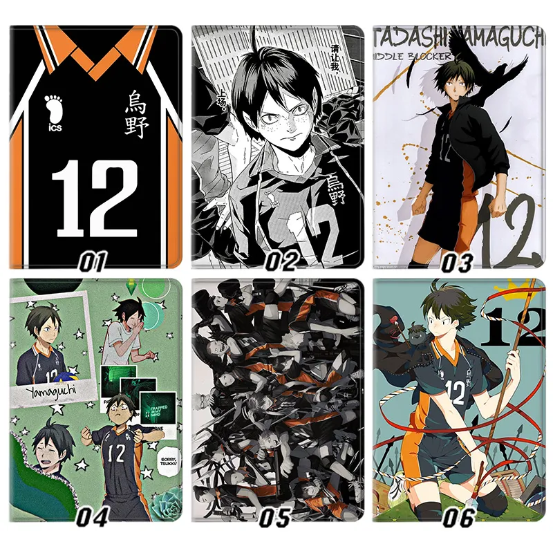 Haikyu Tadashi Yamaguchi Karasuno No 12 Anime Flip Tablet Case