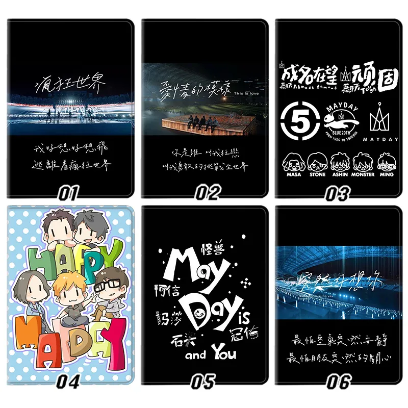 Mayday Band Members and Classic Lyrics Art Premium PU Leather Smart Folding Stand Tablet Case